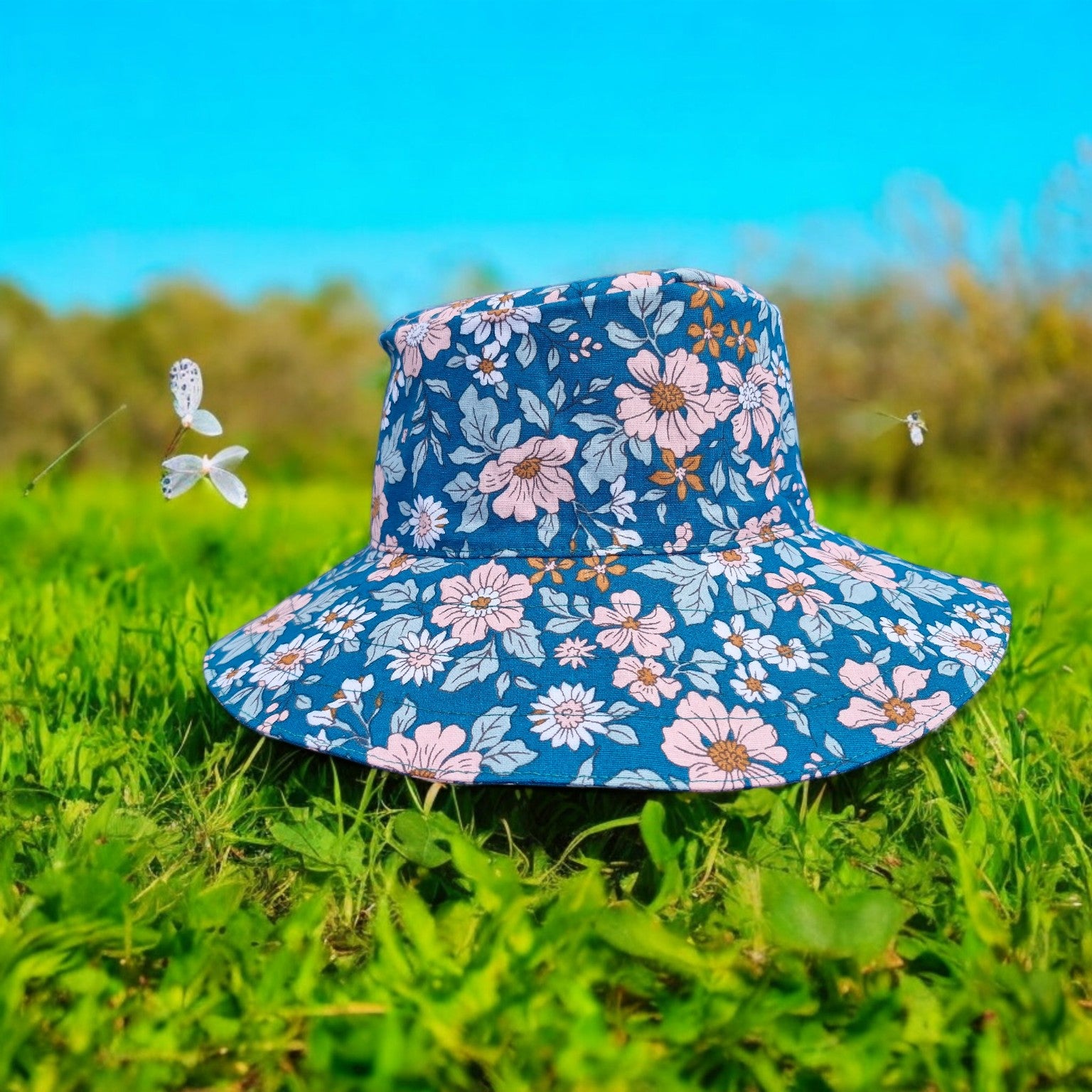Pink Flower Ponytail Sun Hats