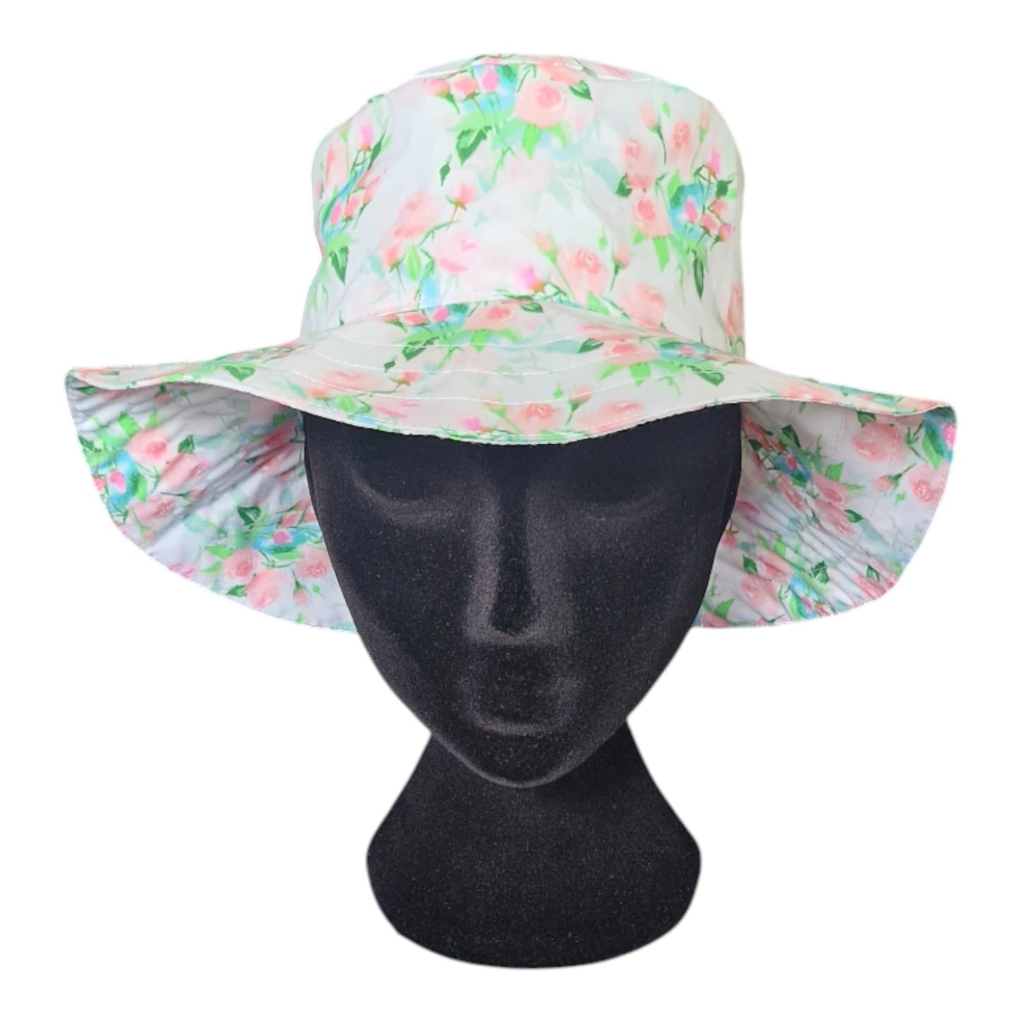 White Floral Ponytail Sun Hats