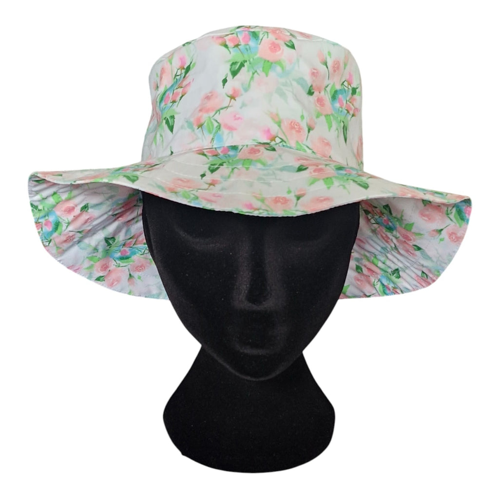 White Floral Ponytail Sun Hats