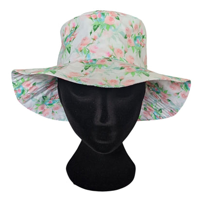 White Floral Ponytail Sun Hats