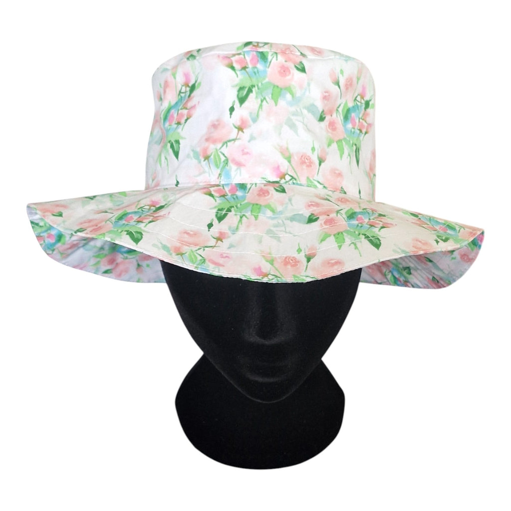 White Floral Ponytail Sun Hats