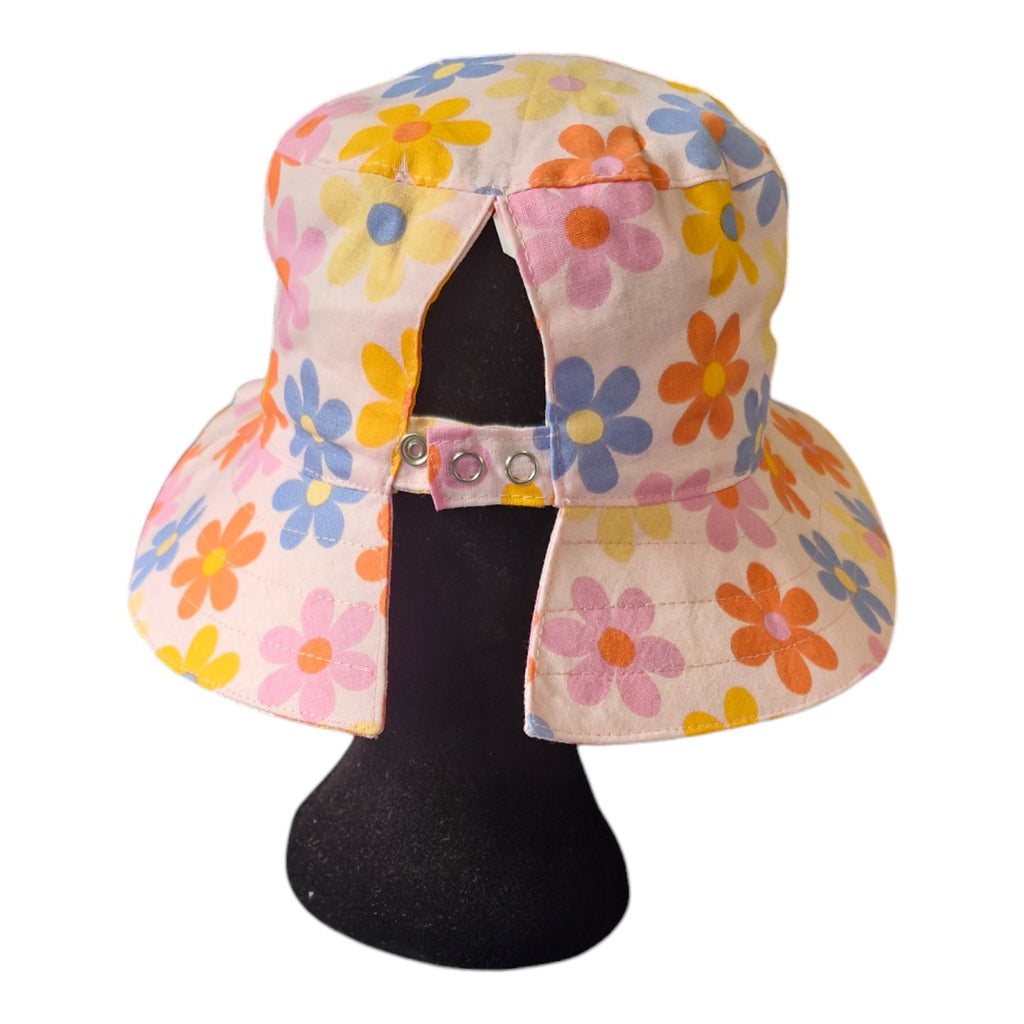 Pink Flower Ponytail Sun Hats